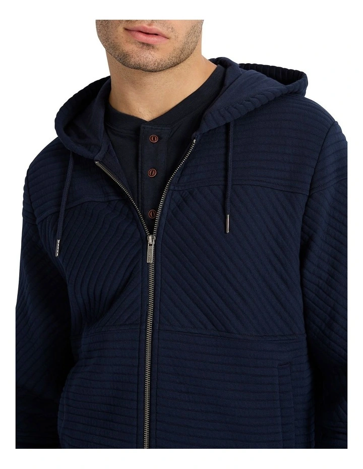 Helme Zip Thru Hoodie in Navy