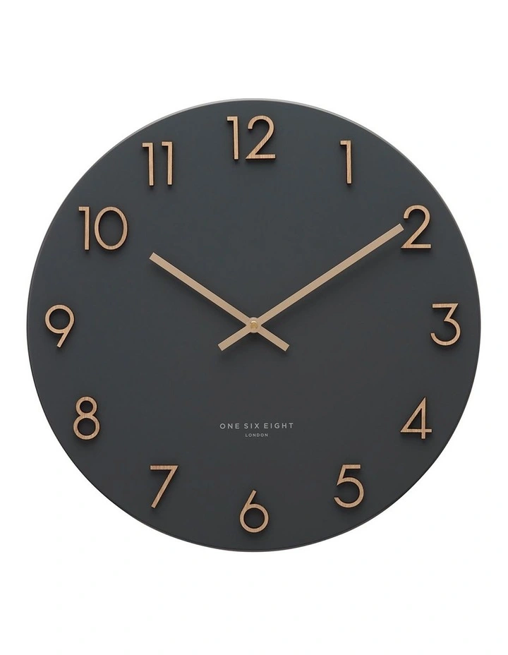 Katelyn Charcoal Grey 60Cm Metal Wall Clock