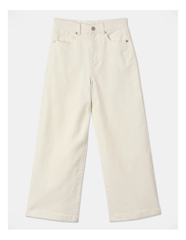 High Rise Wide Leg Jean in White