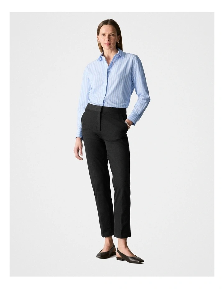 Cotton Blend Bi-stretch Pant in Black