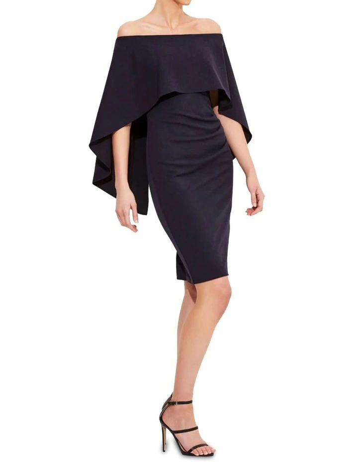 Aerin Navy Stretch Crepe Dress in Navy