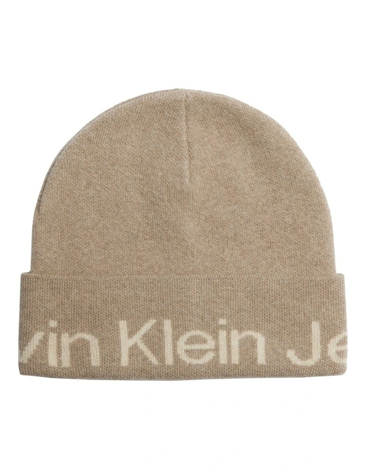 Logo Beanie in Plaza Taupe
