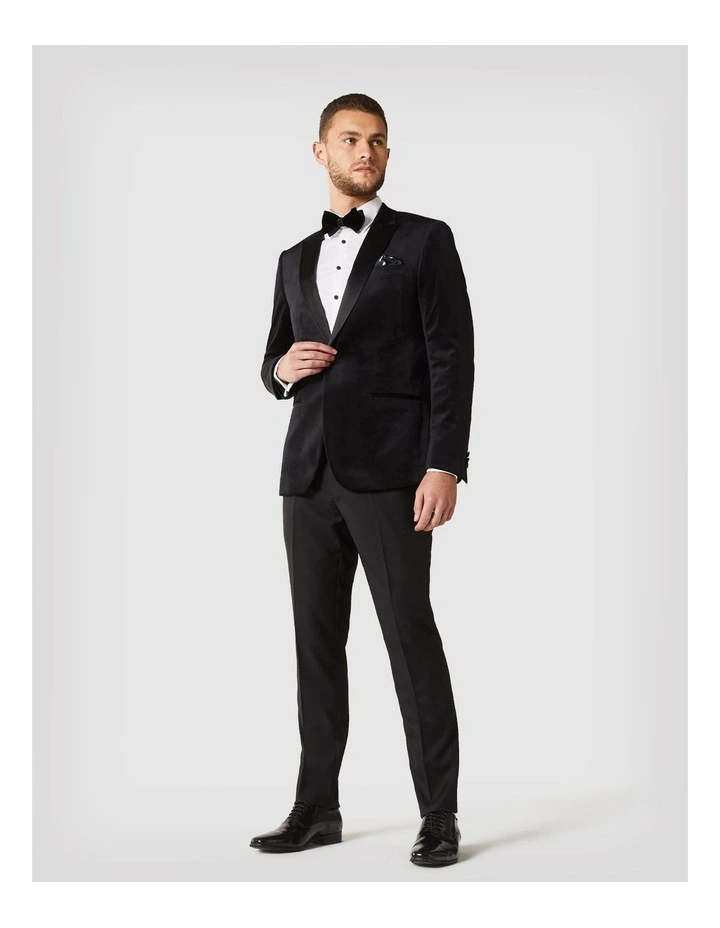 Ultra Slim Fit Tuxedo Pant in Black Chintz