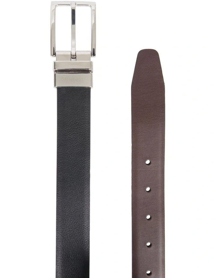 Pin Buckle Reversible Belt in Black/Brown