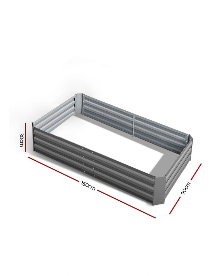 Green Fingers Set of 2 Galvanised Steel Garden Bed