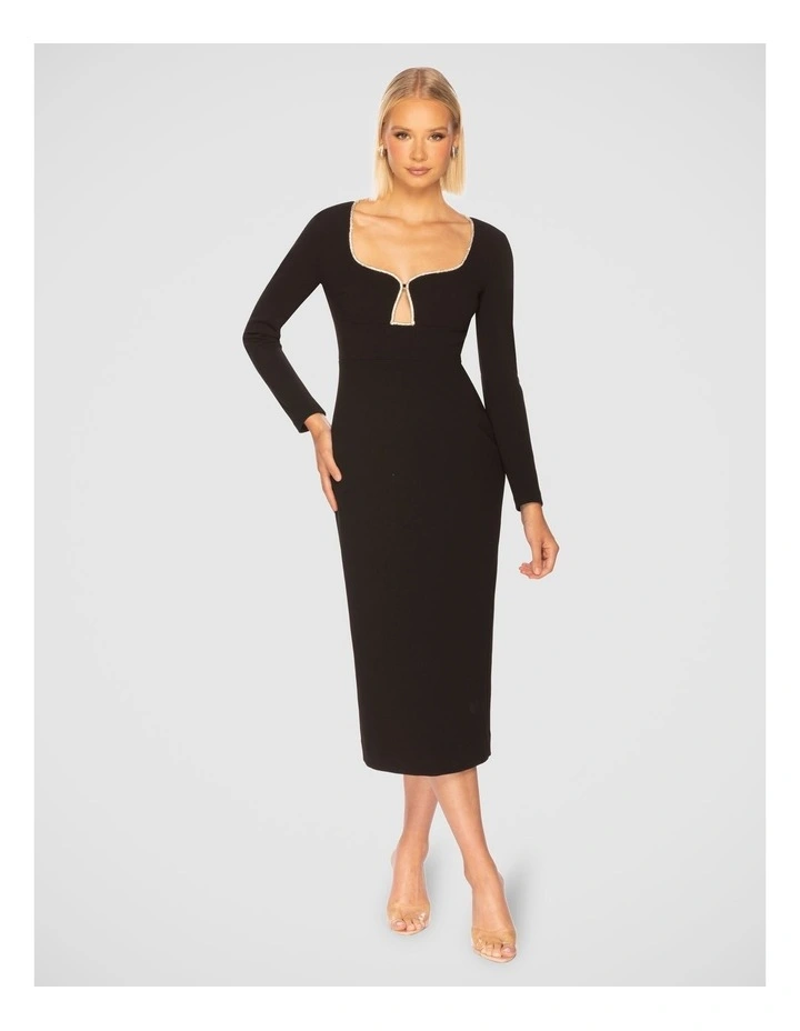 Parlo Midi Dress in Black