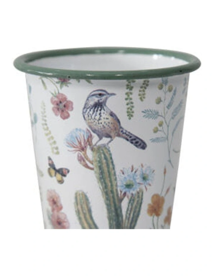Birds & Butterflies Pot Planters Set of 6 in White