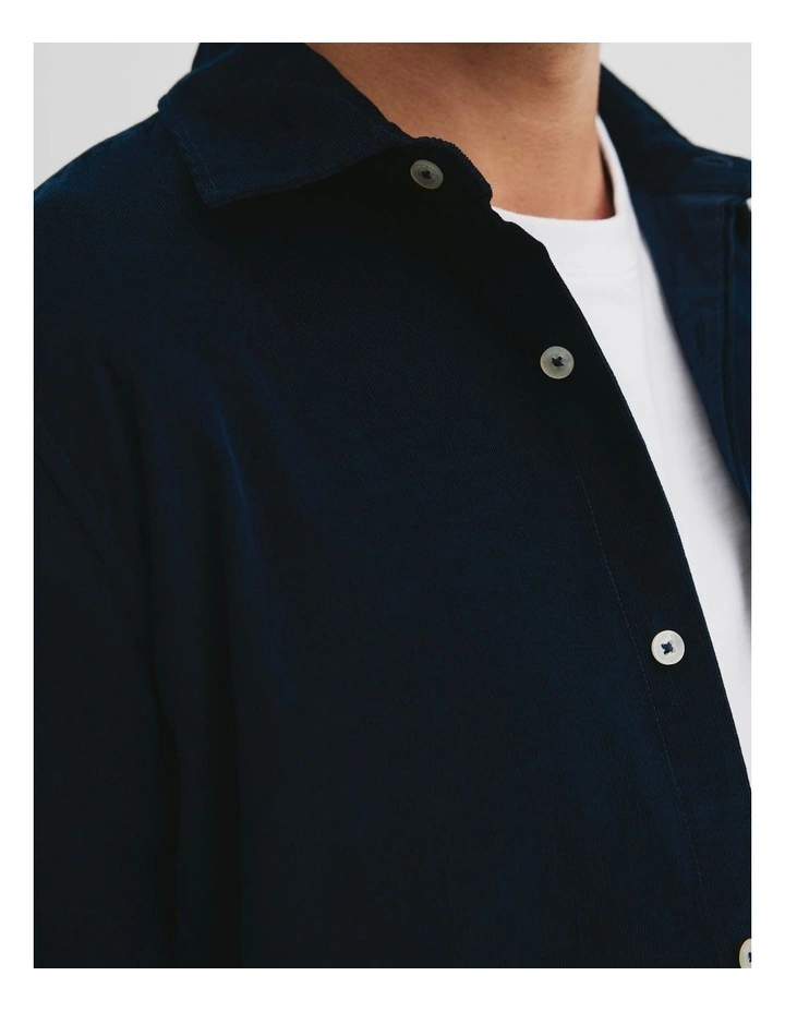 Regular Fit Corduroy Shirt in Navy