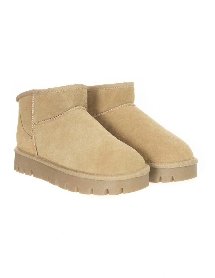 Lucie Mini Platform Boots in Beige