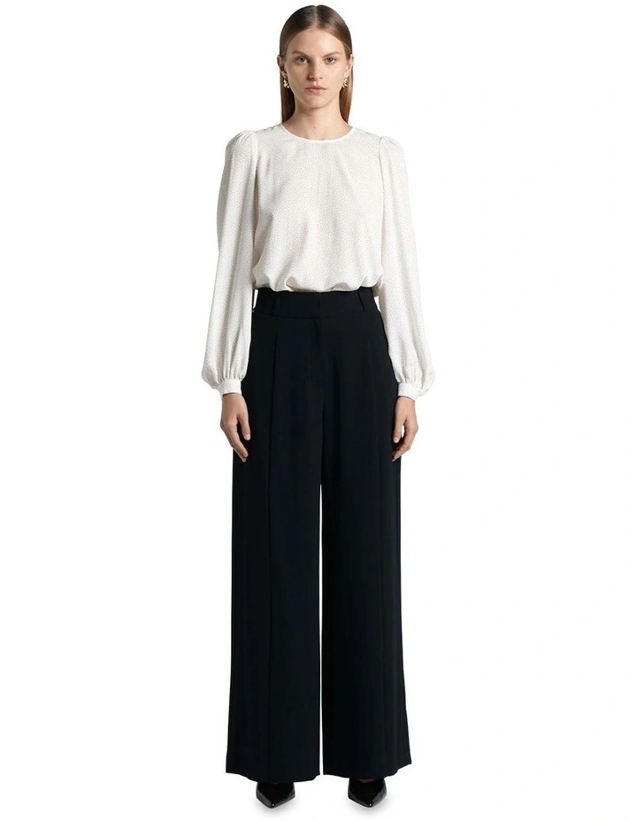 Pin Spot Georgette Blouse in Ivory