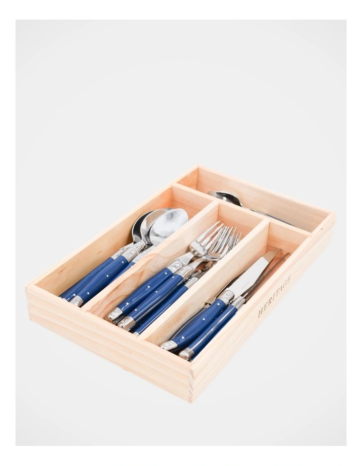 Laguiole Sophistique Cutlery Set 24 Piece in Blue