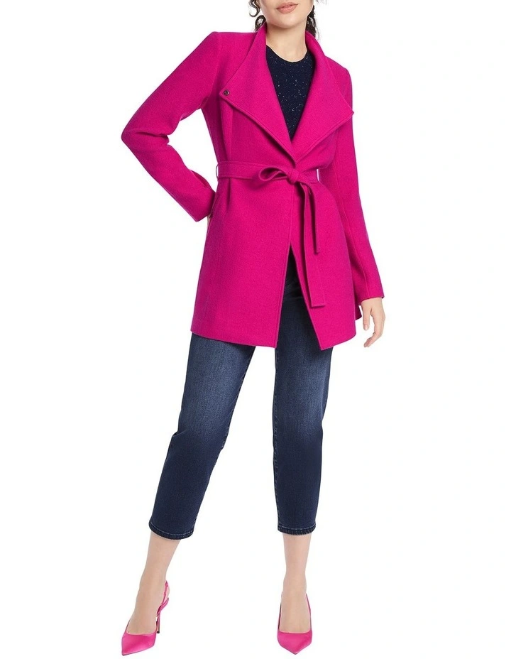 Ruby Felted Wool Coat in Pink