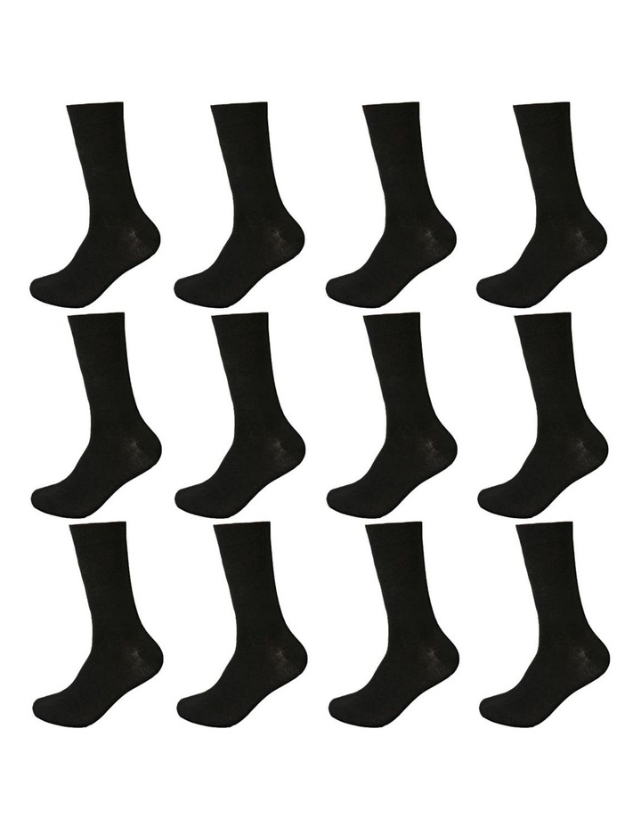 Bamboo Socks 12 Pairs (6-11 Years) in Black