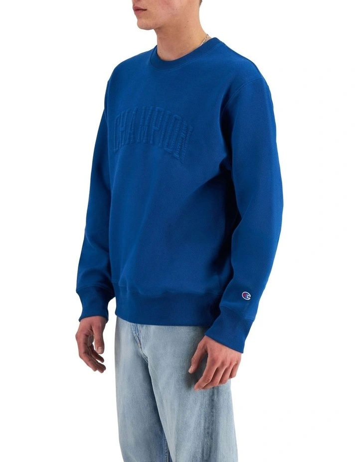 Lifestyle Jacquard Twill Crew Pullover in Universe