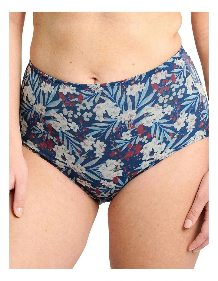 So Pure Fantaisy Sustainable High Waist Shaping Brief in Blue Marine