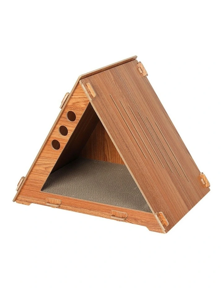 Cat Condo House Scratching Board in Brown