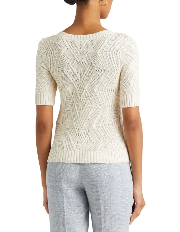Cotton-Blend Sweater in Natural