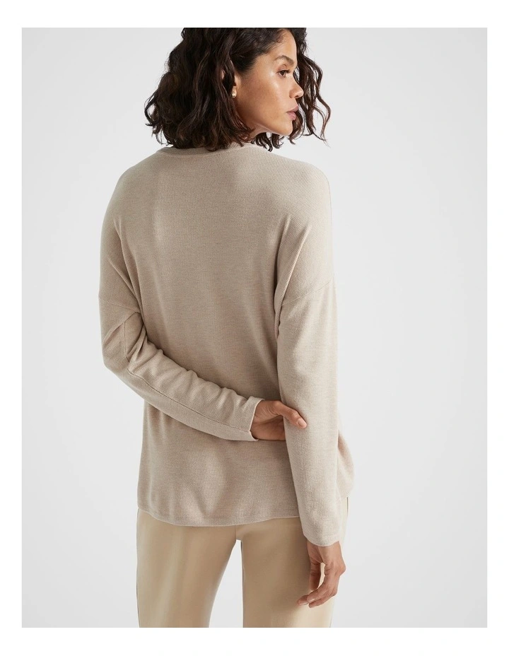 Waffle Supersoft Top in Champagne Beige Marle