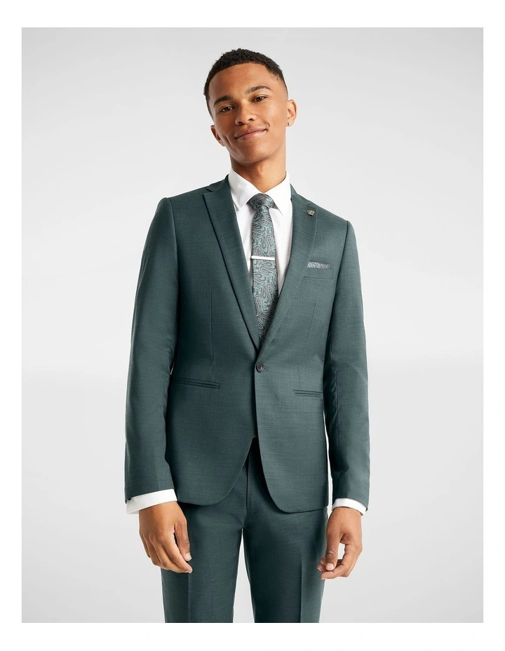Lukey Skinny Suit Jacket in Teal