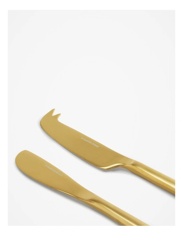 Nolan Cheese Knife Set Of 2 in Soft Gold