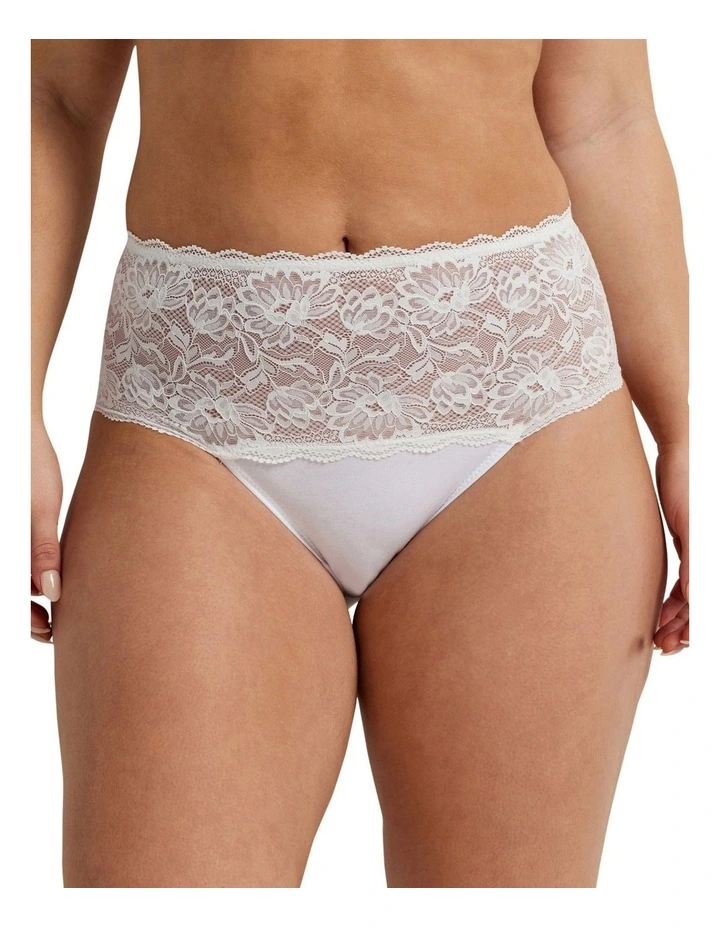 Cotton & Lace Full Brief in White