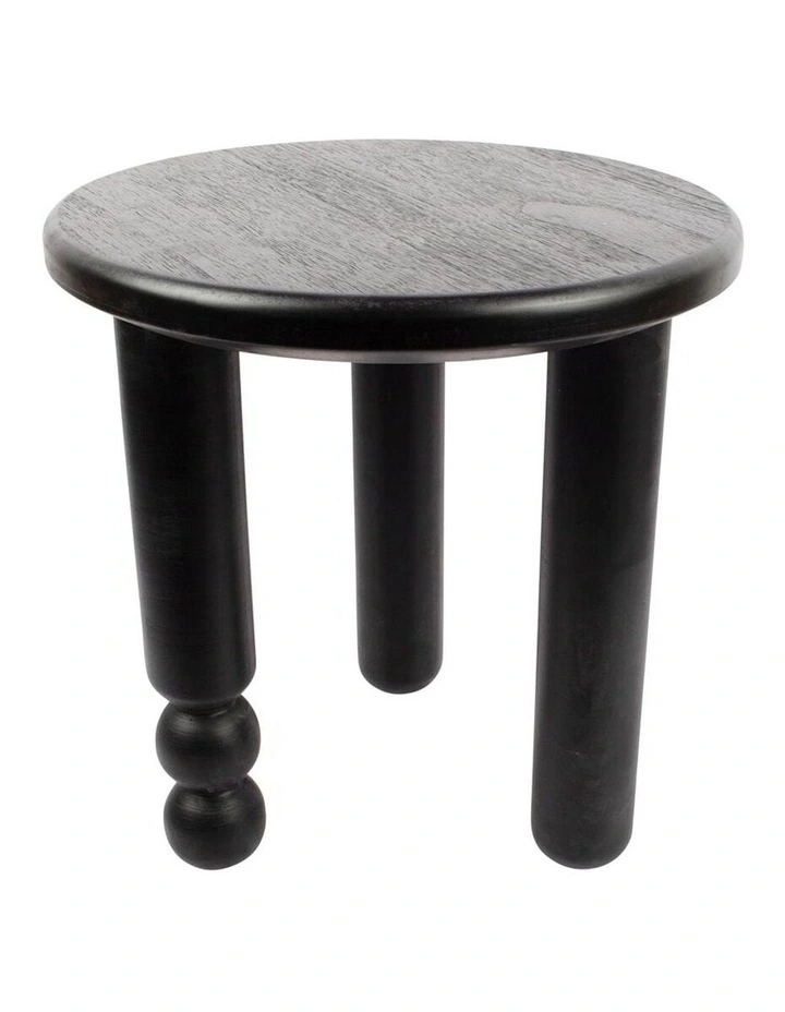 Willow & Silk Designer Side Table Cum Stool in Black