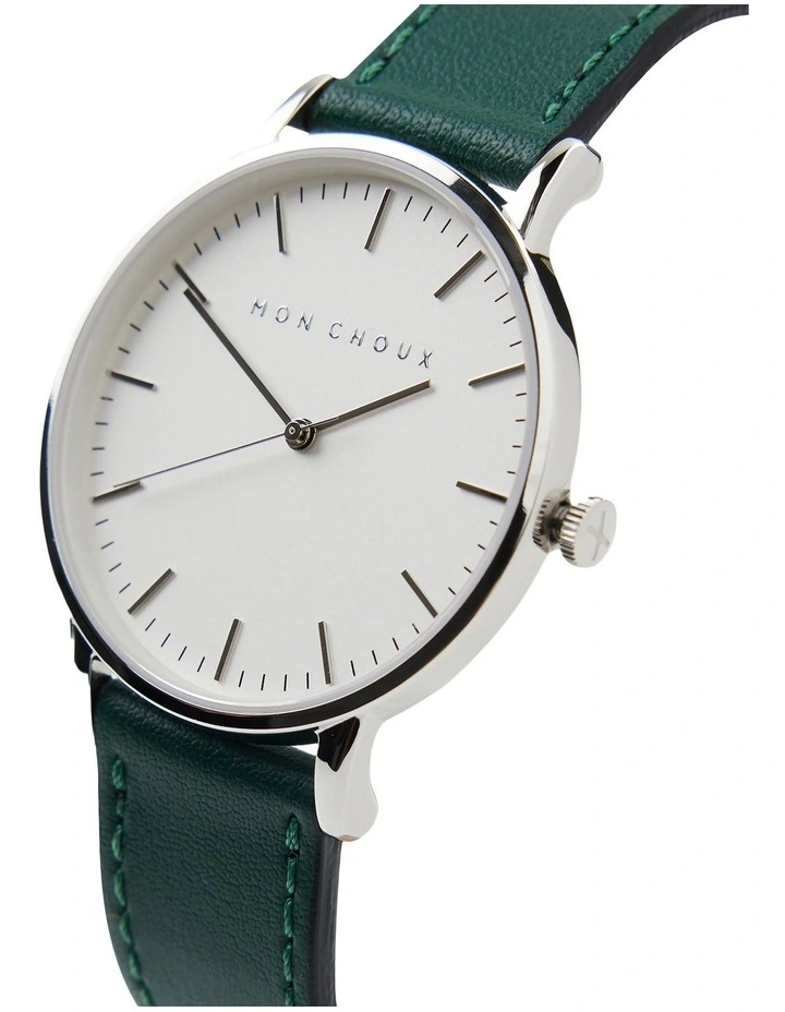 Classic Vine Grape Vegan Leather Watch 38mm in Silver