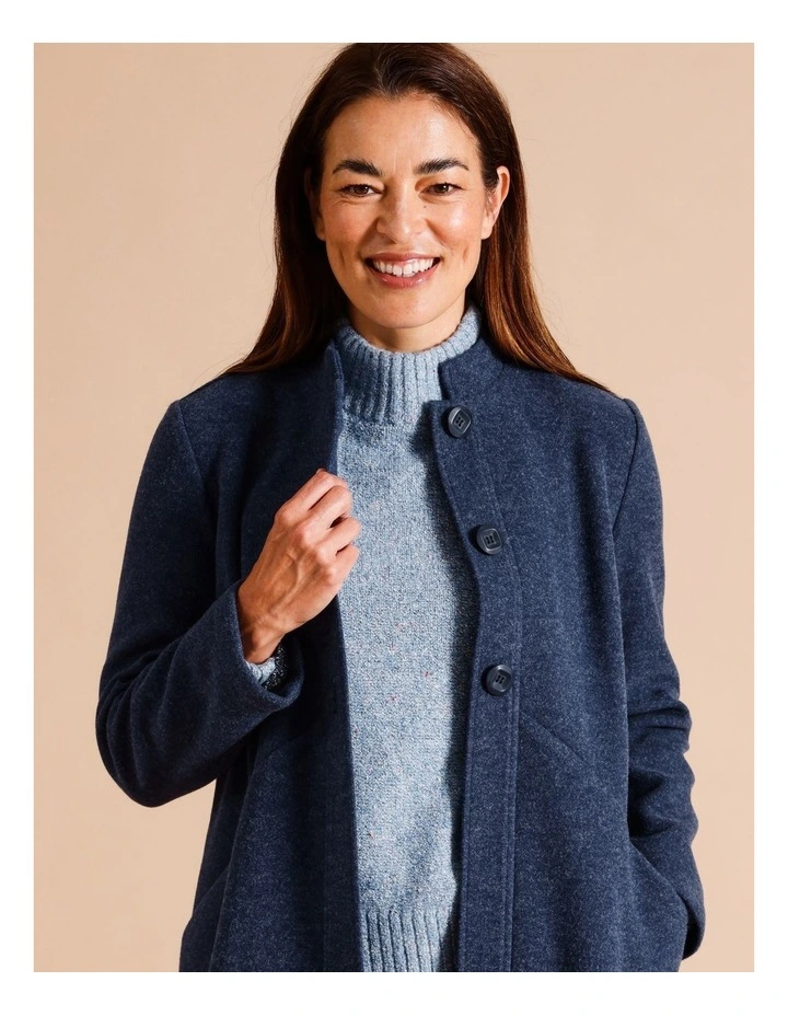 Unlined Jacket With Diagonal Pockets In Sapphire