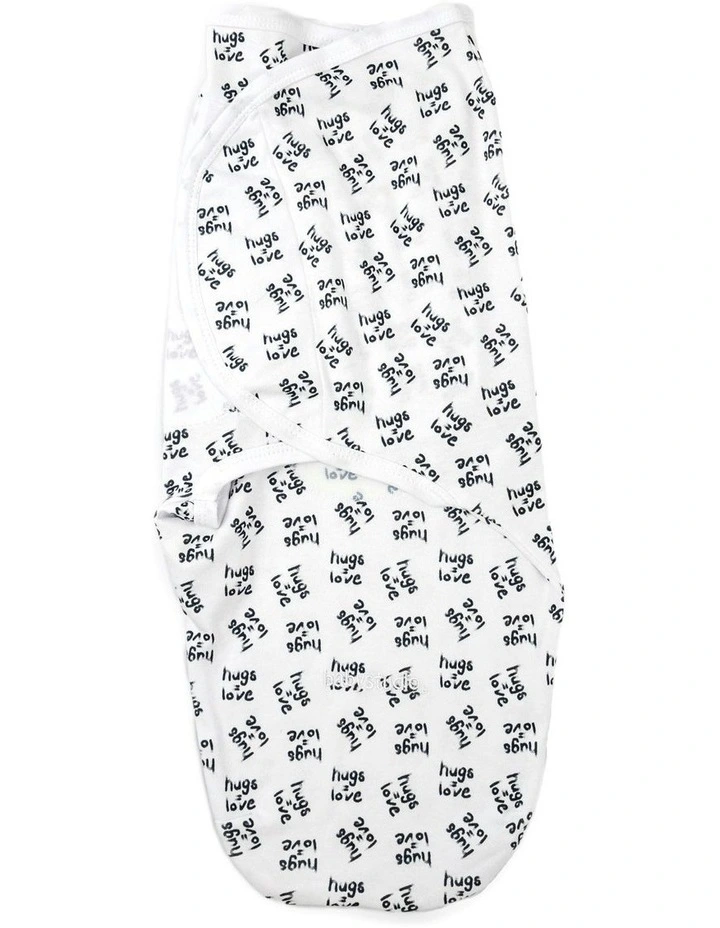 Cotton Swaddle Wrap Small (0-3Months) in Hugs Equals Love