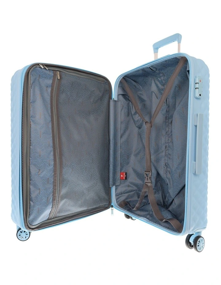 Belle 80cm Large Hard Shell Suitcase in Blue