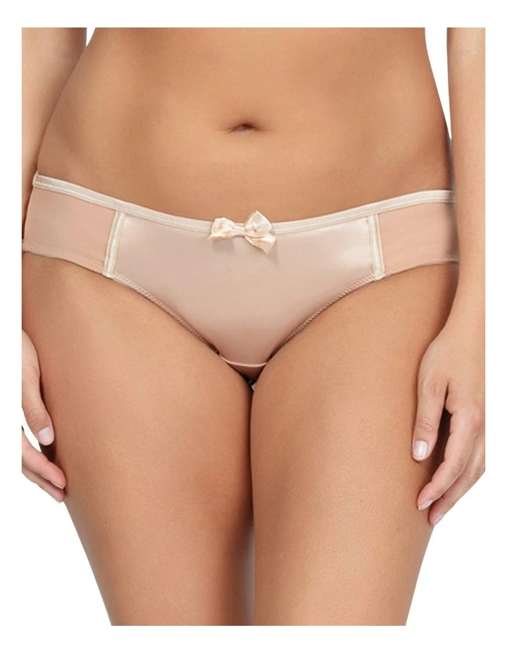 Charlotte Low-Rise Satin Bikini Brief in True Nude