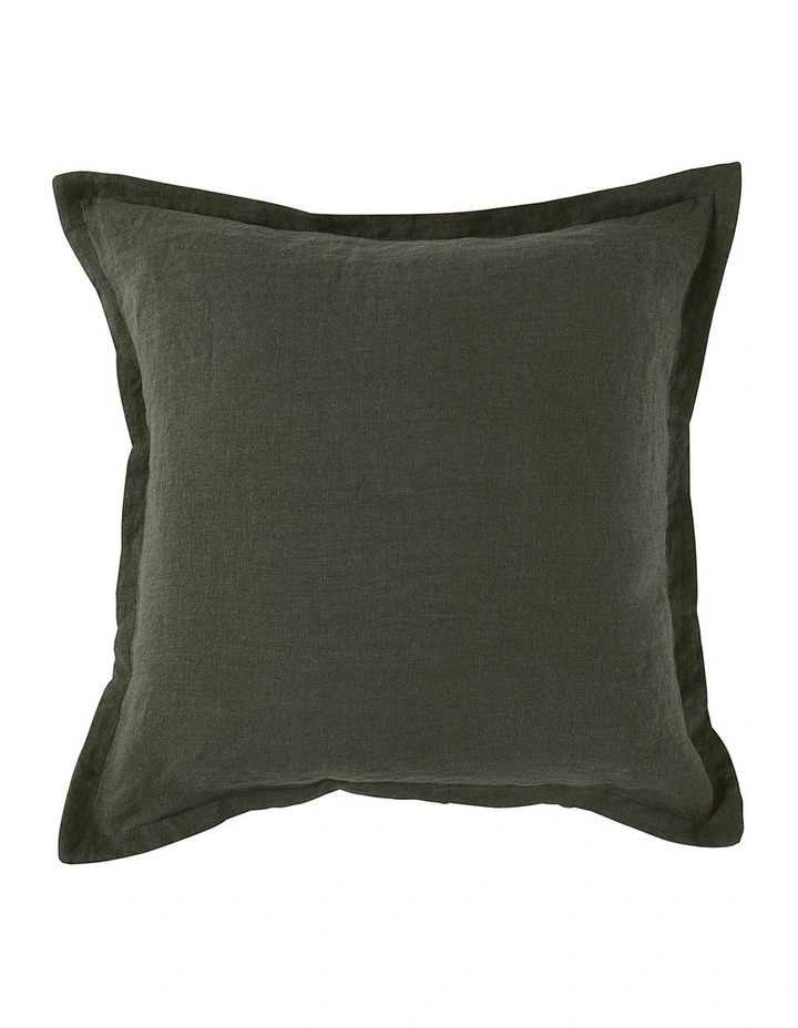 French Linen Cushion 50x50cm in Kale