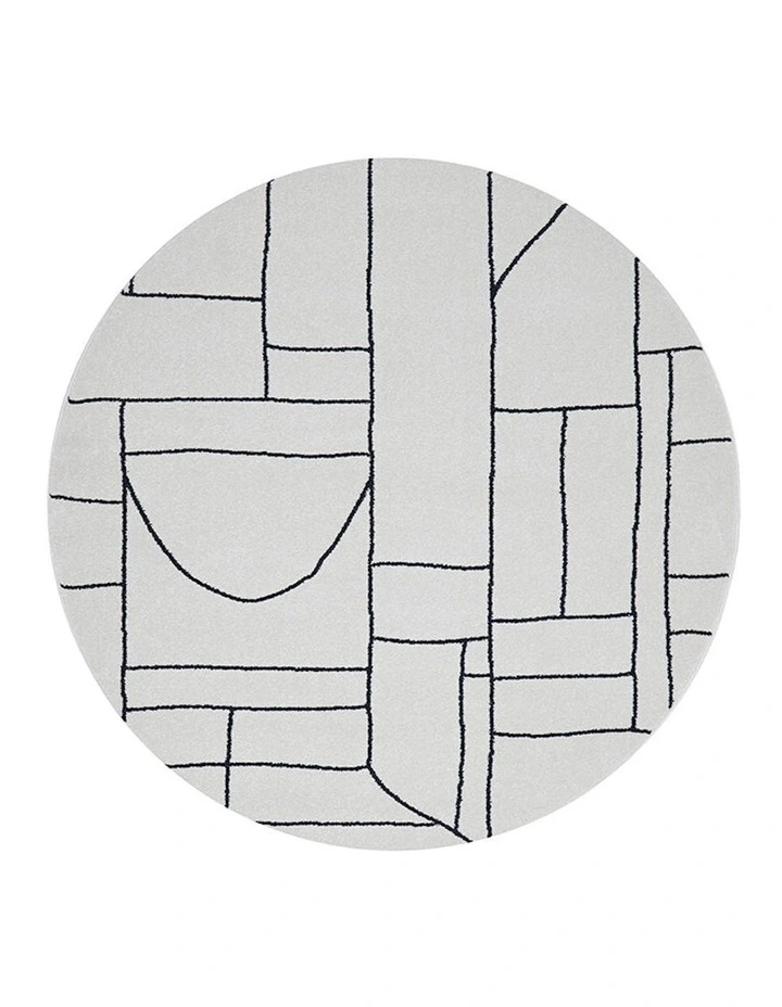 Paradise Fluer Round Rug in White