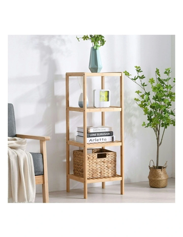 Vivonne Bamboo Shelf 4-Tier 34x33x95cm in Natural Bamboo