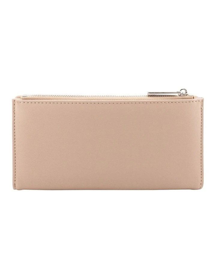 Mocha Amy Asymmetrical Long Wallet in Nude