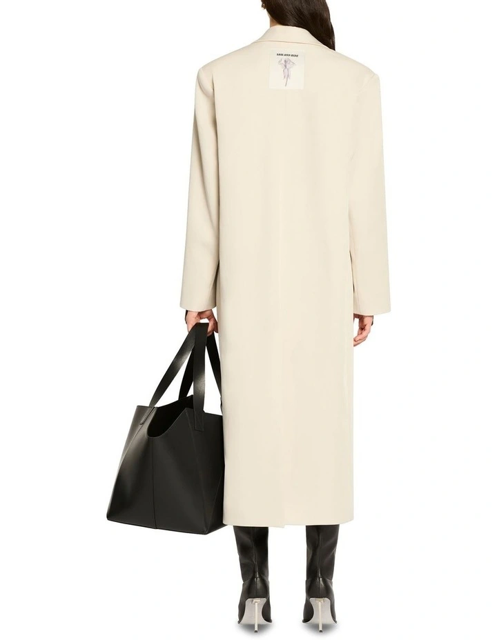 Empty Note Trench Coat in Oyster