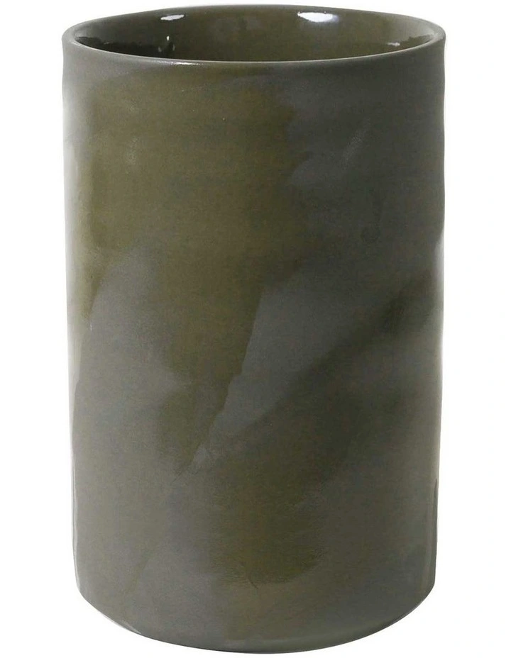 Muse Cylinder Vase Large 15cm x 26cm in Forest Green