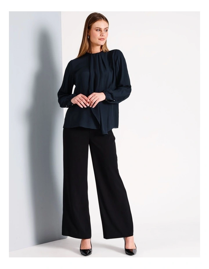 Waterfall Blouse in Navy