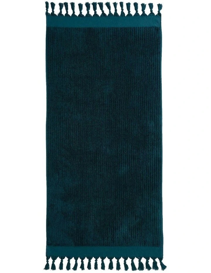 Paros Rib Range Bath Towel in Indian Teal