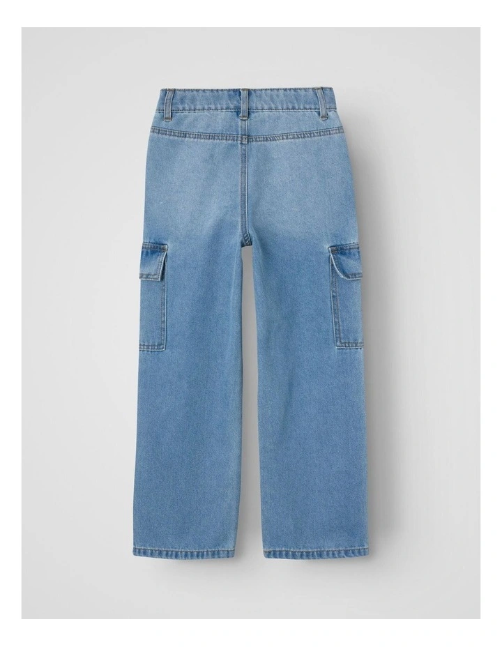 Rose Wide Cargo Jeans in Blue