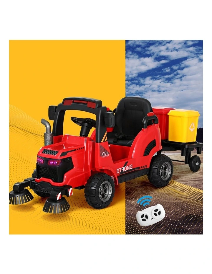Electric Ride On Street Sweeper Car in Red