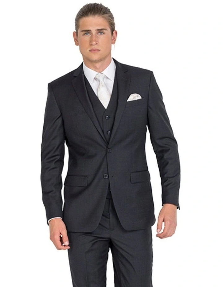 Pure Wool Short Suit Jacket in Charcoal