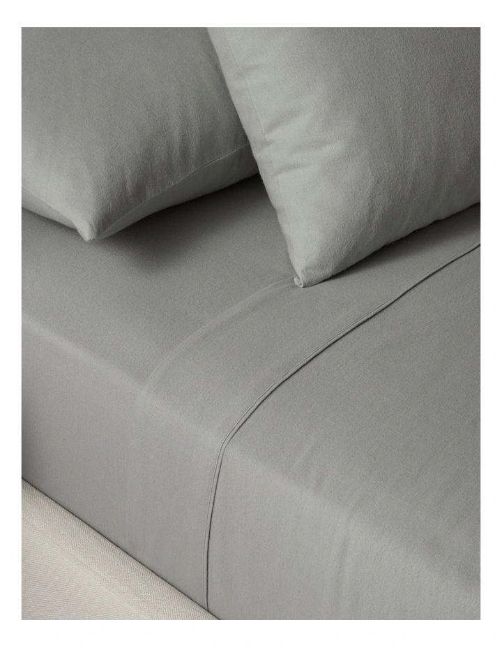 Cotton Flannelette Sheet Separates in Silver