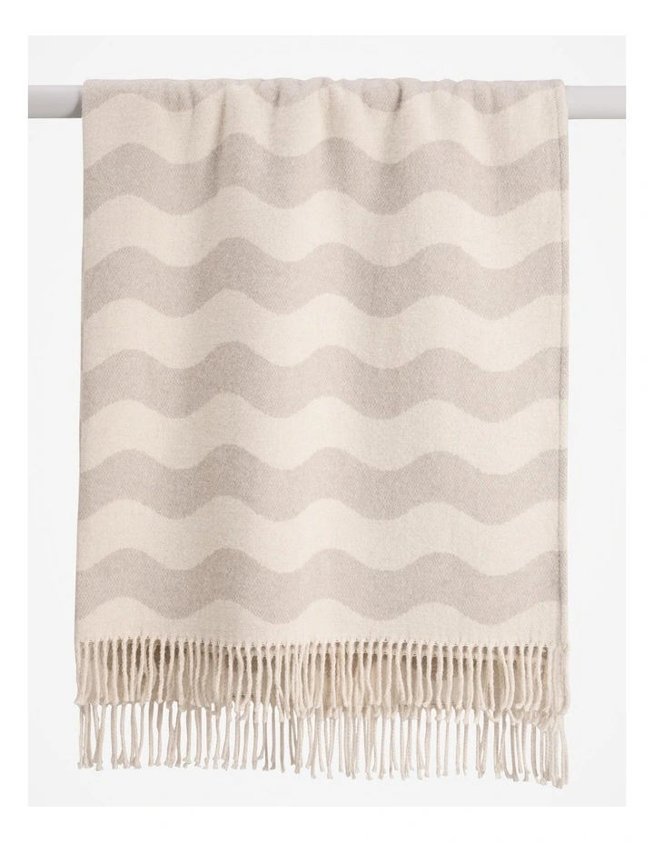 Crest Recycled Cotton Blend Throw in Snow