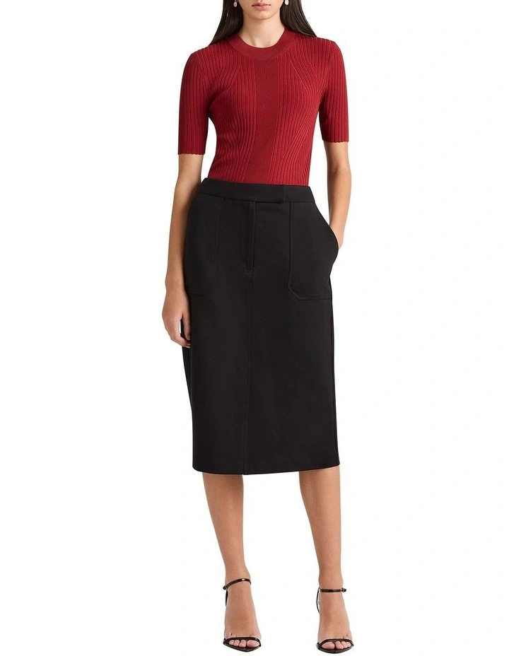 Giulana Ponte Skirt in Black