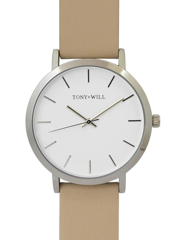 Classic Watch in Silver/White/Stone