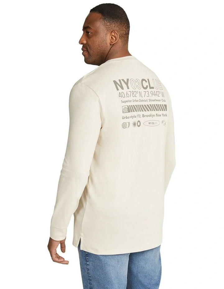 Typo Long Sleeve Top in Stone