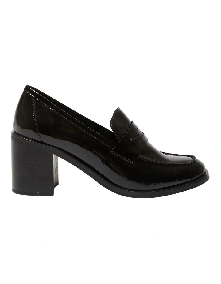 Sonya Heeled Leather Shoes in Black Patent