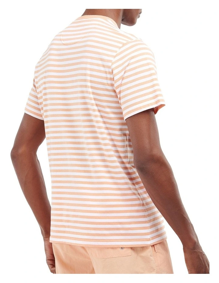 Delamere Stripe Tee in Coral Sands