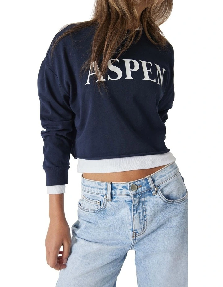 Aspen Rugby Tee in Navy